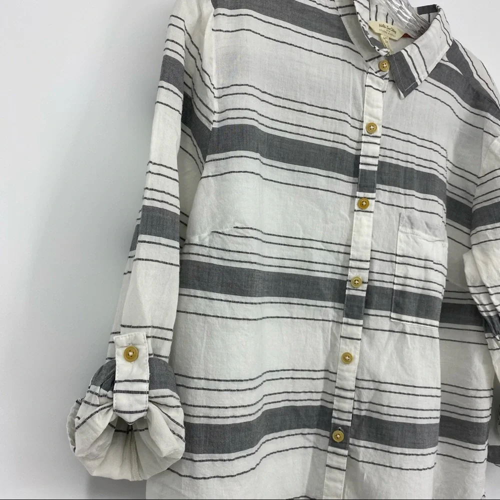 Matilda Jane Style26677T Button Down Shirt Roll Tab Sleeve Size S - Picture 5 of 5